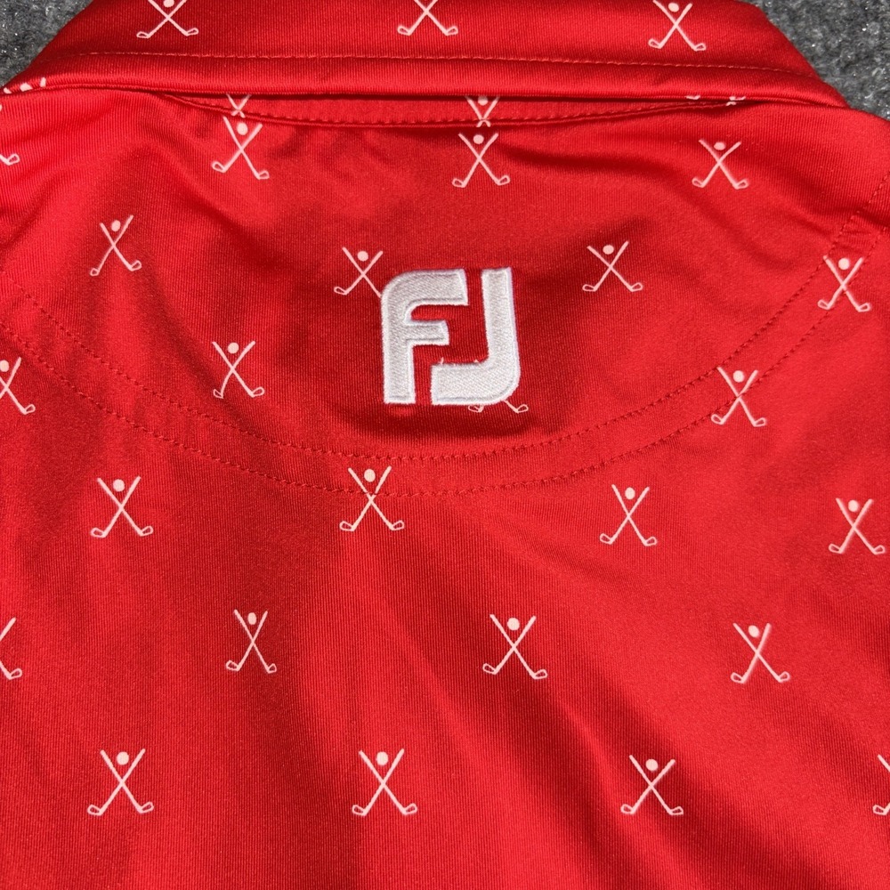 Footjoy Junior M Red Golf Polo Shirt Rocket Mortgage Classic Detroit Golf Club - Picture 6 of 6